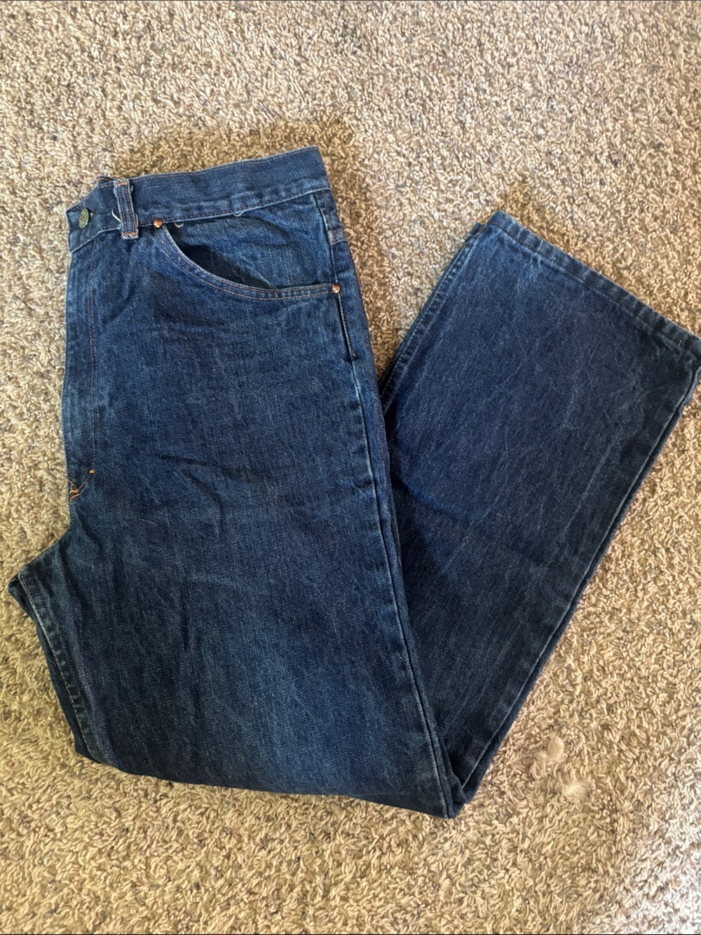 Vintage OshKosh B'gosh Men's Dark Blue Relaxed Jeans